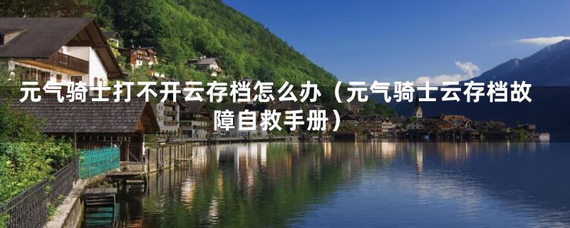 元气骑士打不开云存档怎么办(元气骑士云存档故障自救手册)