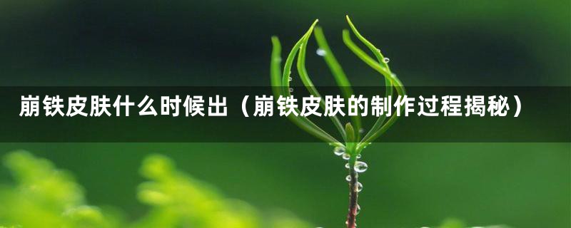 崩铁皮肤什么时候出(崩铁皮肤的制作过程揭秘)