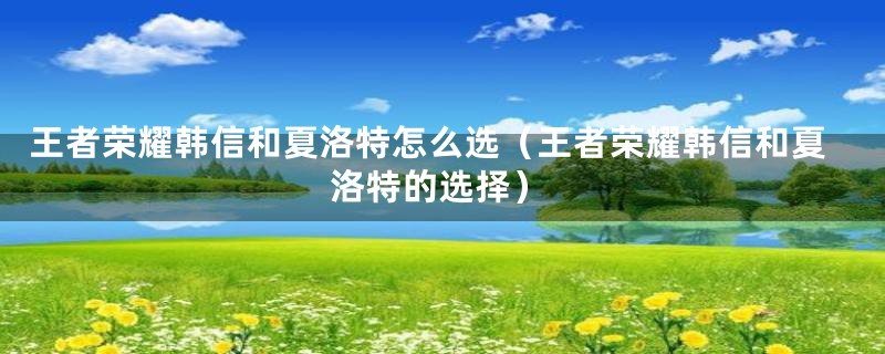 王者荣耀韩信和夏洛特怎么选(王者荣耀韩信和夏洛特的选择)