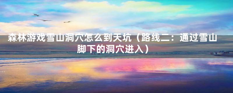 森林游戏雪山洞穴怎么到天坑(路线二:通过雪山脚下的洞穴进入)