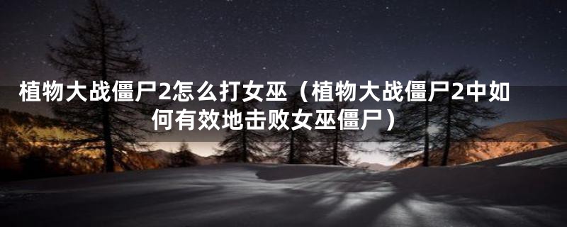 植物大战僵尸2怎么打女巫（植物大战僵尸2中如何有效地击败女巫僵尸）