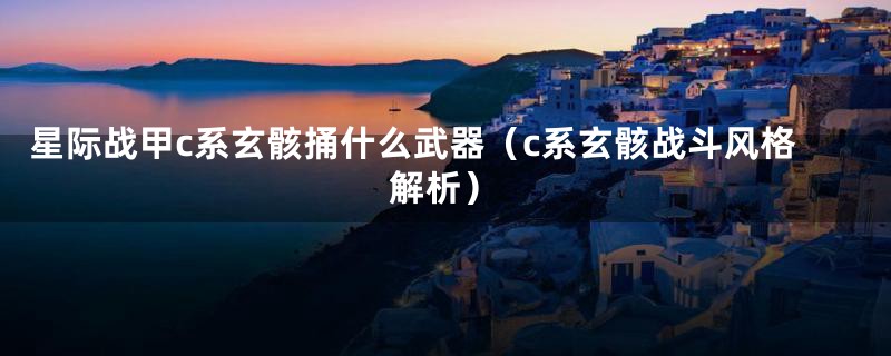 星际战甲c系玄骸捅什么武器(c系玄骸战斗风格解析)