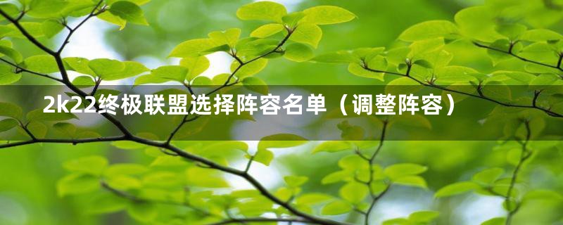 2k22终极联盟选择阵容名单(调整阵容)