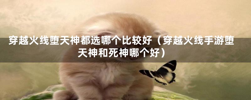 穿越火线堕天神都选哪个比较好(穿越火线手游堕天神和死神哪个好)