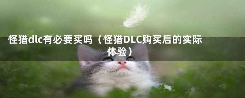 怪猎dlc有必要买吗(怪猎DLC购买后的实际体验)