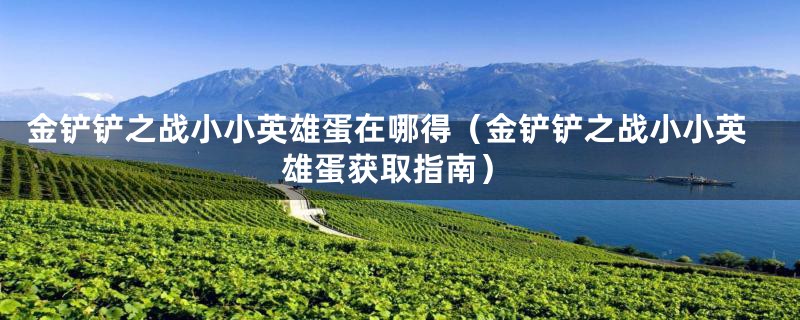 金铲铲之战小小英雄蛋在哪得（金铲铲之战小小英雄蛋获取指南）