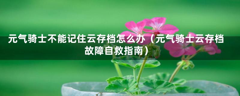 元气骑士不能记住云存档怎么办(元气骑士云存档故障自救指南)