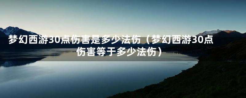 梦幻西游30点伤害是多少法伤(梦幻西游30点伤害等于多少法伤)