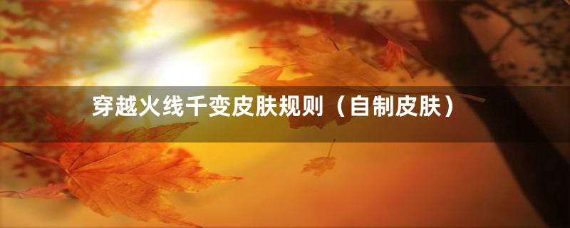 穿越火线千变皮肤规则（自制皮肤）