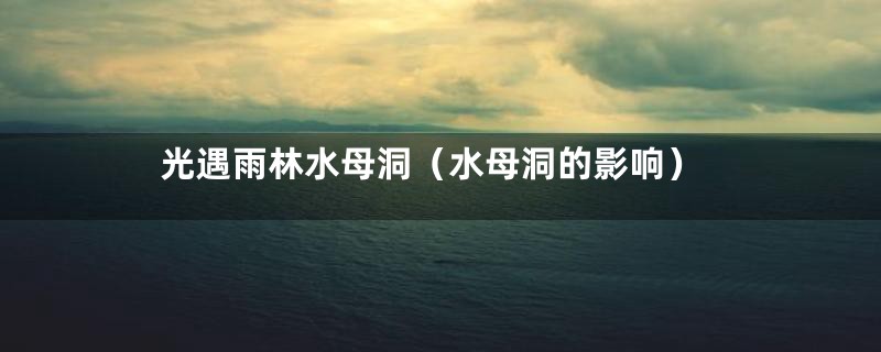 光遇雨林水母洞(水母洞的影响)