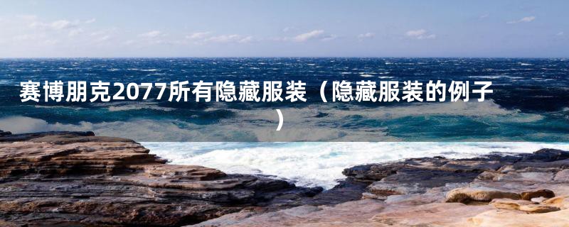 赛博朋克2077所有隐藏服装（隐藏服装的例子）