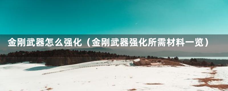 金刚武器怎么强化(金刚武器强化所需材料一览)