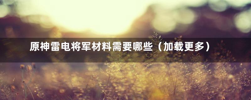 原神雷电将军材料需要哪些(加载更多)