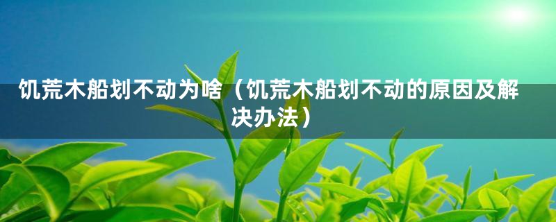 饥荒木船划不动为啥(饥荒木船划不动的原因及解决办法)