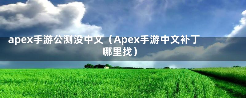 apex手游公测没中文(Apex手游中文补丁哪里找)