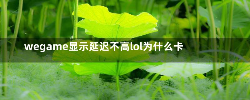 wegame显示延迟不高lol为什么卡
