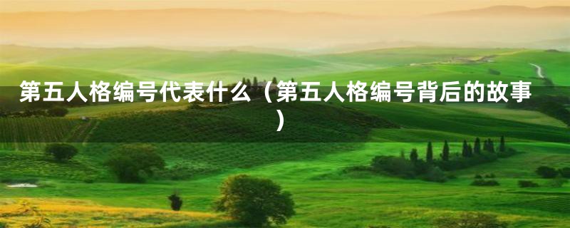 第五人格编号代表什么(第五人格编号背后的故事)