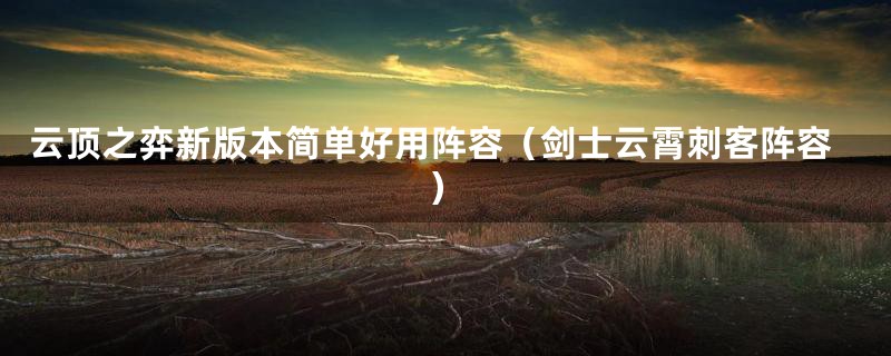 云顶之弈新版本简单好用阵容(剑士云霄刺客阵容)