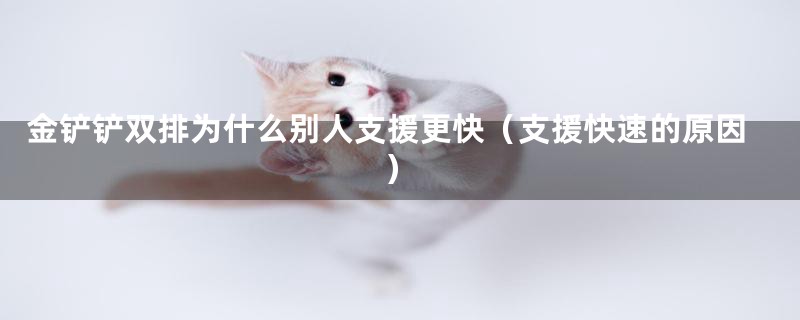 金铲铲双排为什么别人支援更快(支援快速的原因)