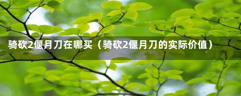 骑砍2偃月刀在哪买(骑砍2偃月刀的实际价值)