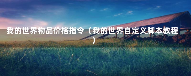 我的世界物品价格指令(我的世界自定义脚本教程)