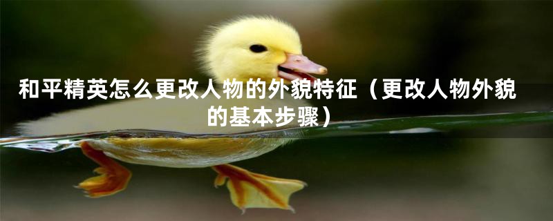 和平精英怎么更改人物的外貌特征(更改人物外貌的基本步骤)