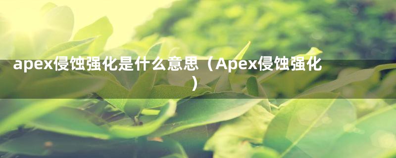 apex侵蚀强化是什么意思（Apex侵蚀强化）
