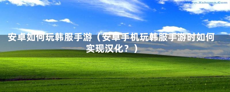 安卓如何玩韩服手游(安卓手机玩韩服手游时如何实现汉化?)