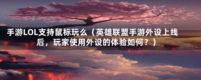 手游LOL支持鼠标玩么(英雄联盟手游外设上线后,玩家使用外设的体验如何?)