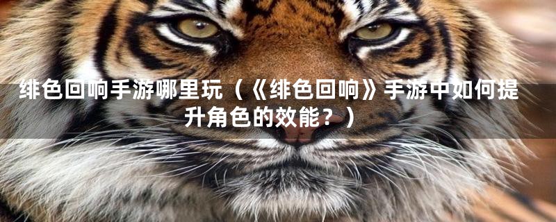 绯色回响手游哪里玩(《绯色回响》手游中如何提升角色的效能?)