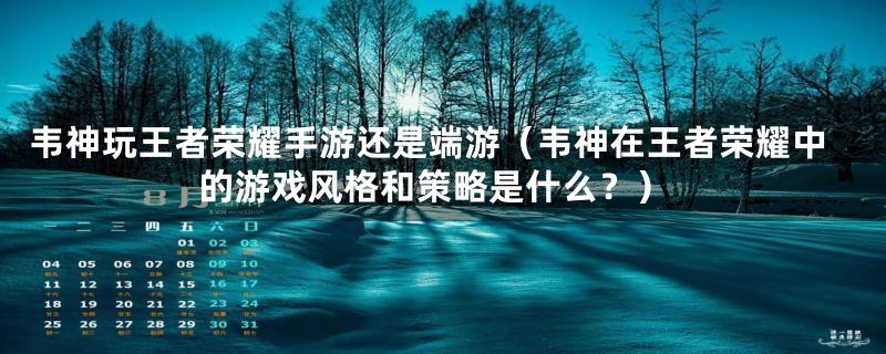 韦神玩王者荣耀手游还是端游(韦神在王者荣耀中的游戏风格和策略是什么?)