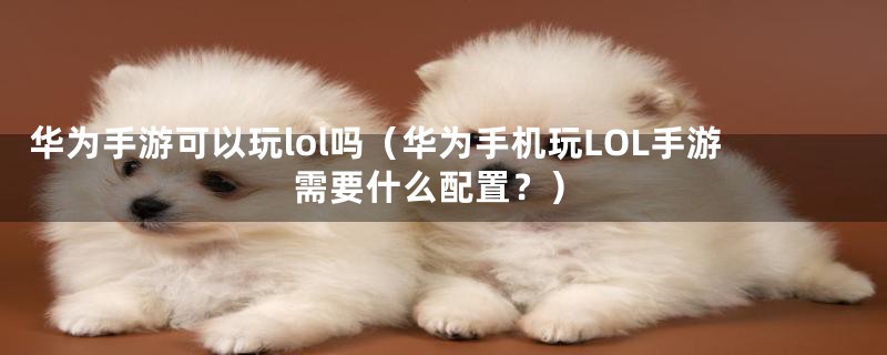 华为手游可以玩lol吗（华为手机玩LOL手游需要什么配置？）