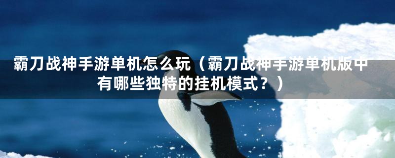 霸刀战神手游单机怎么玩(霸刀战神手游单机版中有哪些独特的挂机模式?)