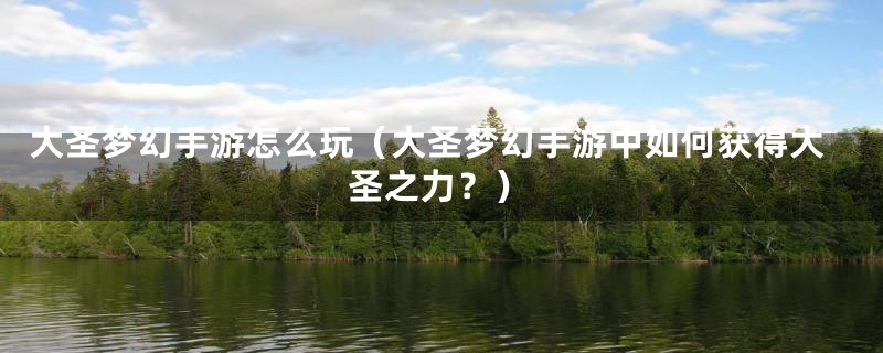 大圣梦幻手游怎么玩(大圣梦幻手游中如何获得大圣之力?)