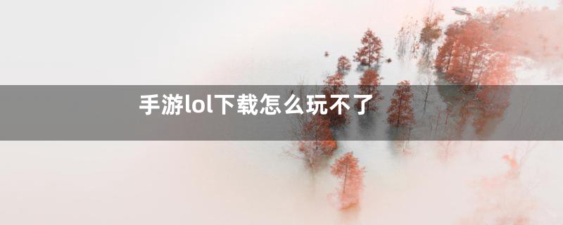 手游lol下载怎么玩不了
