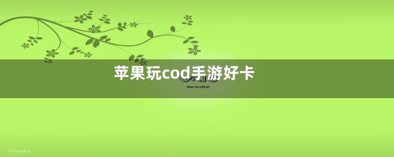 苹果玩cod手游好卡