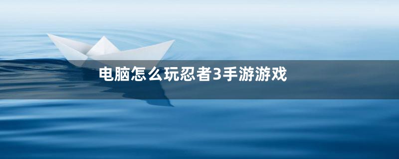 电脑怎么玩忍者3手游游戏