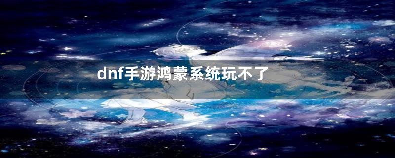 dnf手游鸿蒙系统玩不了