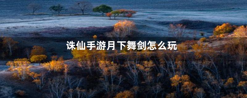 诛仙手游月下舞剑怎么玩