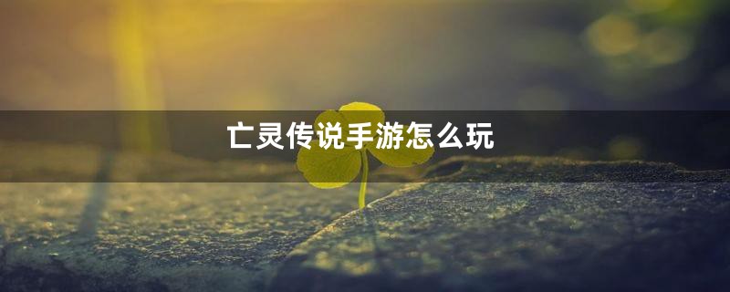 亡灵传说手游怎么玩