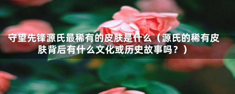 守望先锋源氏最稀有的皮肤是什么(源氏的稀有皮肤背后有什么文化或历史故事吗?)