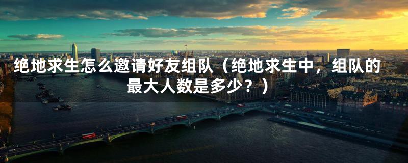 绝地求生怎么邀请好友组队(绝地求生中,组队的最大人数是多少?)