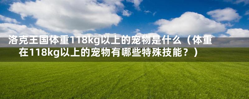 洛克王国体重118kg以上的宠物是什么(体重在118kg以上的宠物有哪些特殊技能?)