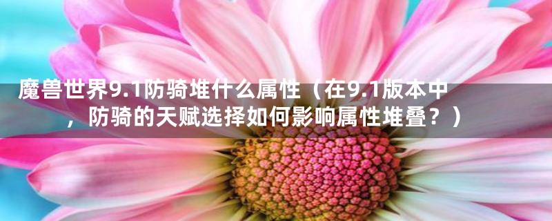 魔兽世界9.1防骑堆什么属性（在9.1版本中，防骑的天赋选择如何影响属性堆叠？）