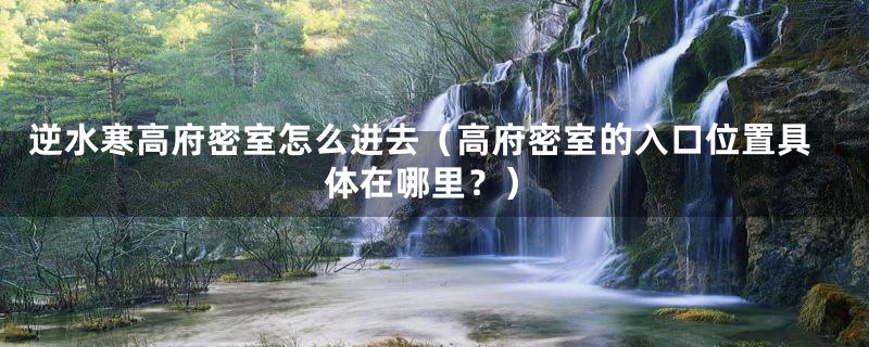 逆水寒高府密室怎么进去(高府密室的入口位置具体在哪里?)