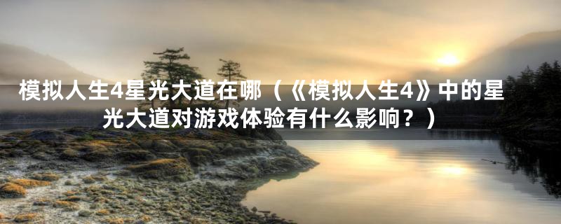 模拟人生4星光大道在哪(《模拟人生4》中的星光大道对游戏体验有什么影响?)