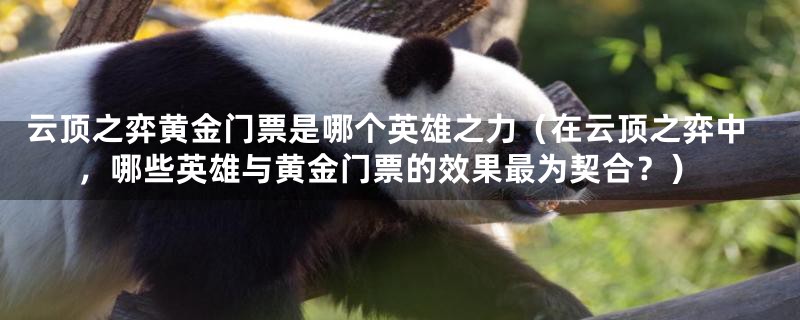 云顶之弈黄金门票是哪个英雄之力（在云顶之弈中，哪些英雄与黄金门票的效果最为契合？）