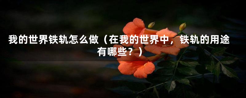 我的世界铁轨怎么做(在我的世界中,铁轨的用途有哪些?)