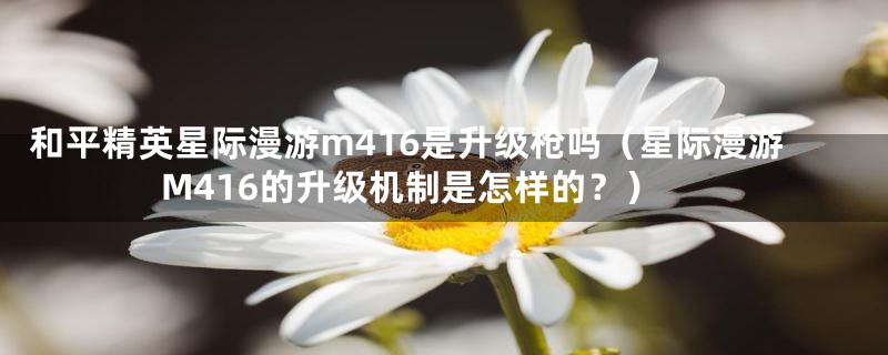 和平精英星际漫游m416是升级枪吗(星际漫游M416的升级机制是怎样的?)