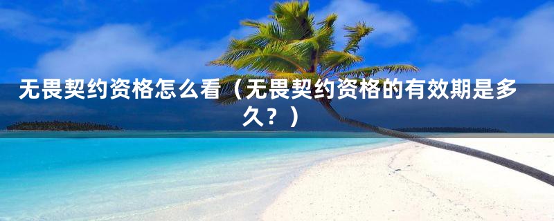 无畏契约资格怎么看(无畏契约资格的有效期是多久?)